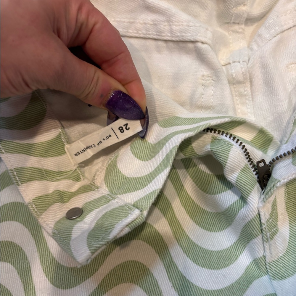 PacSun Green and White Boyfriend Jeans - Picture 3 of 4